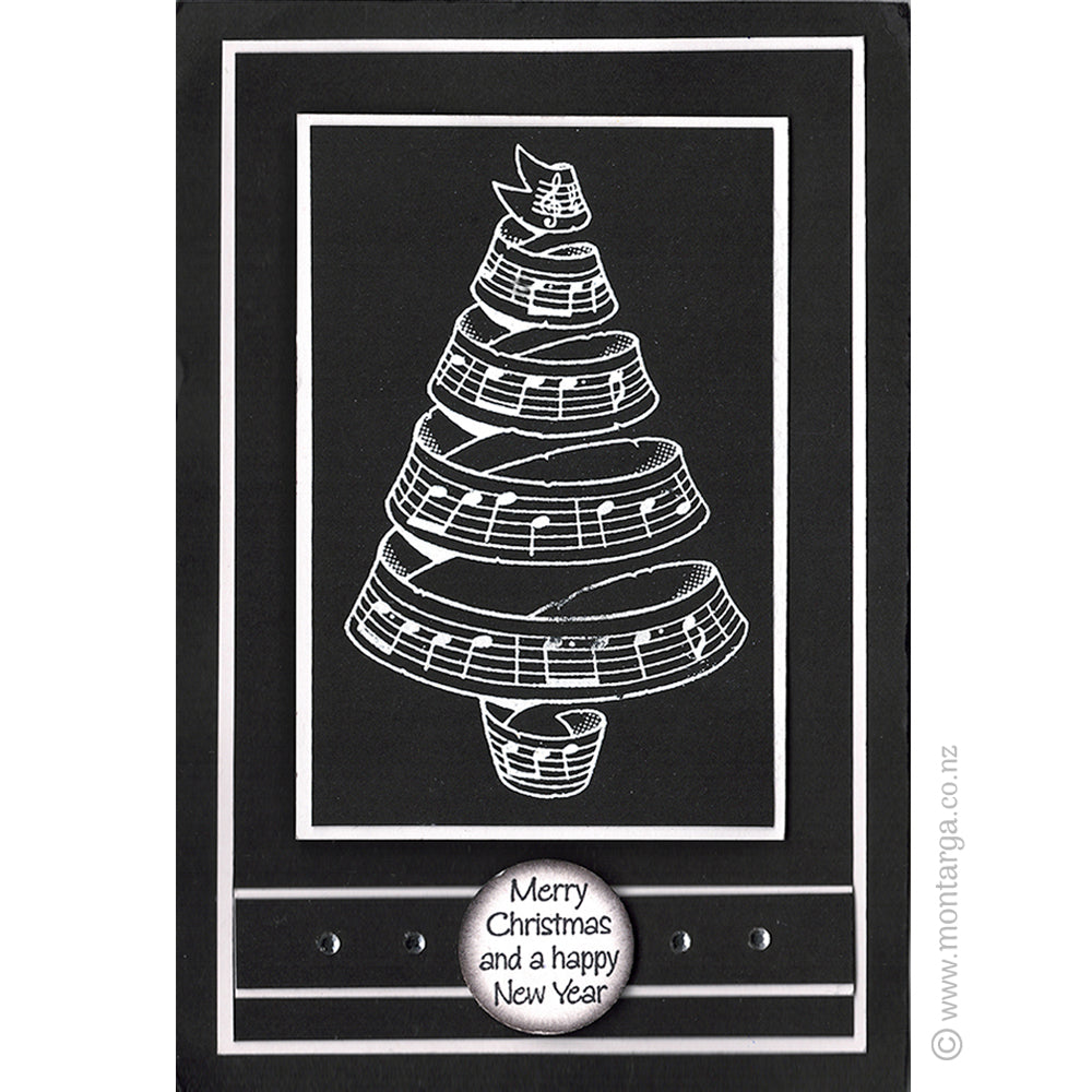 2379 GG - Music Christmas Tree Rubber Stamp