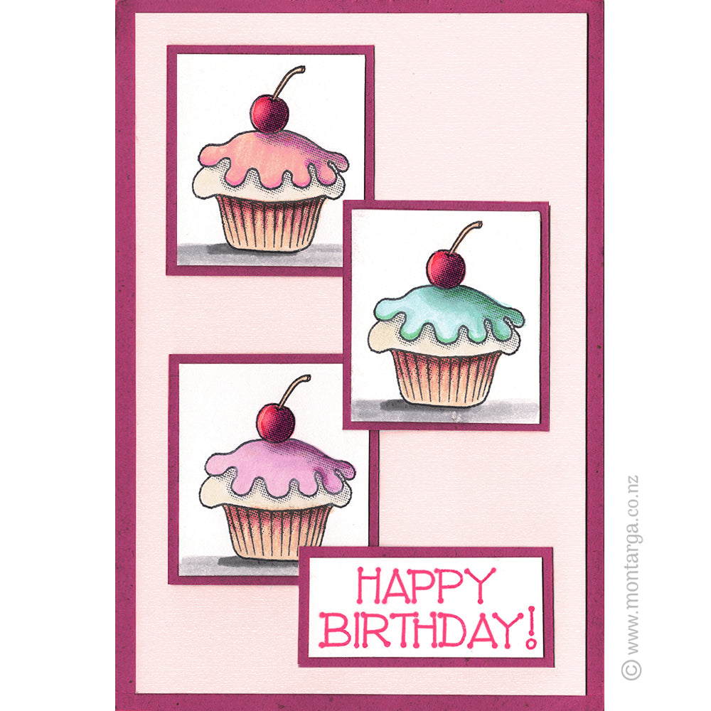 3824 D - Cupcake Rubber Stamp