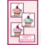 0122 B - Happy Birthday Wording Rubber Stamp