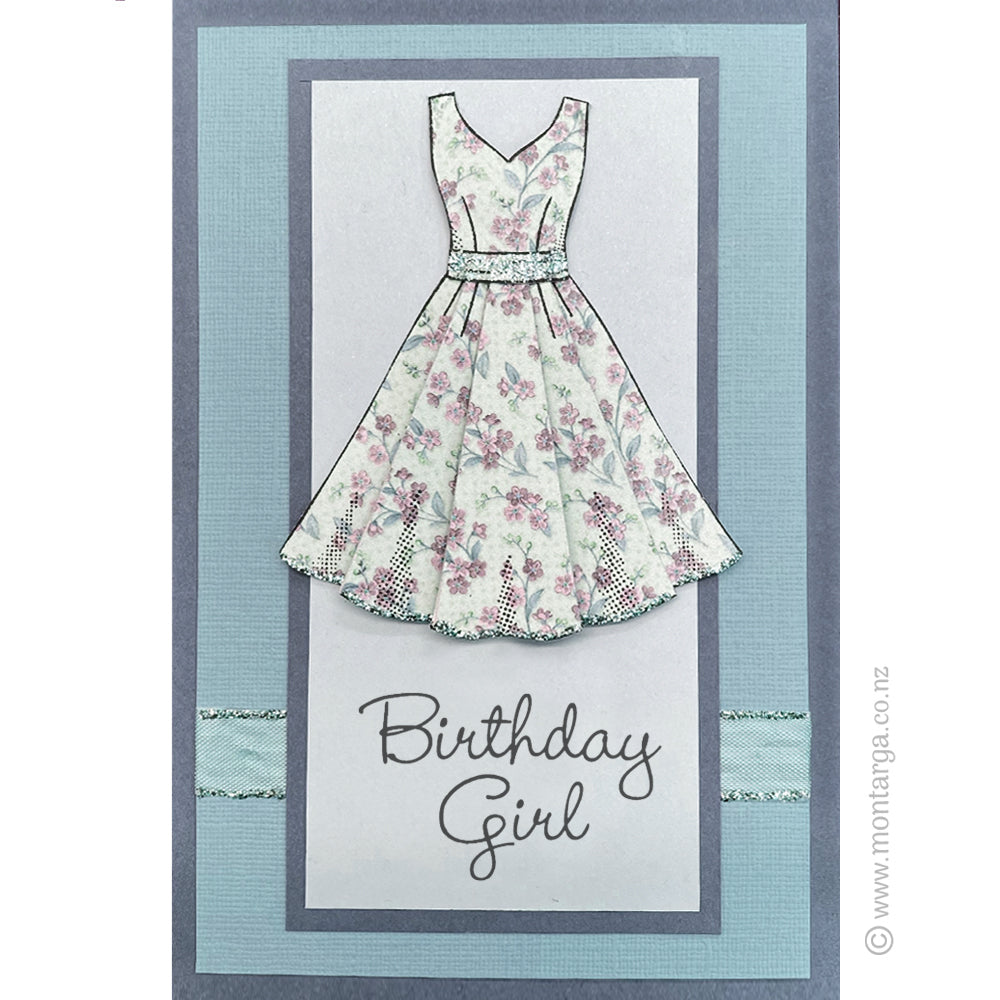 0186 D - Birthday Girl Wording Rubber Stamp