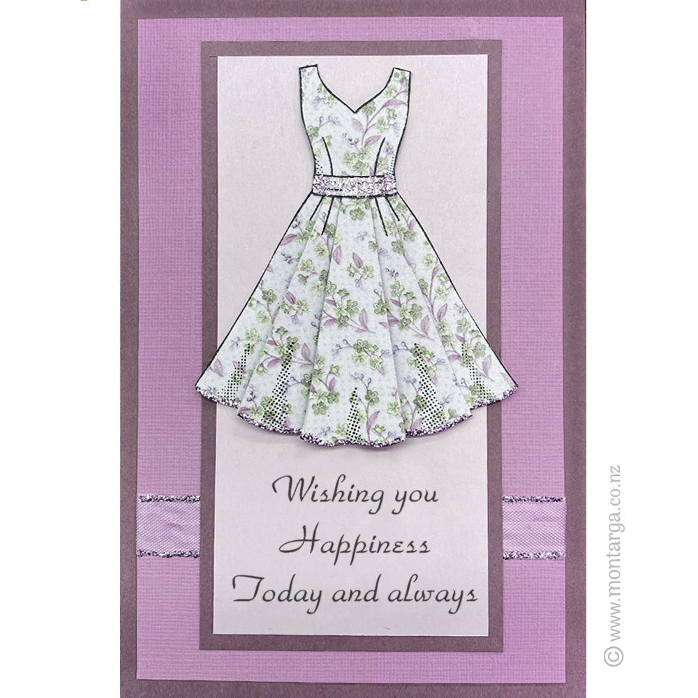 0235 E - Wishing You Happiness Wording Rubber Stamp