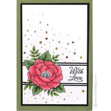 3456 G - Corner Flower Head Rubber Stamp