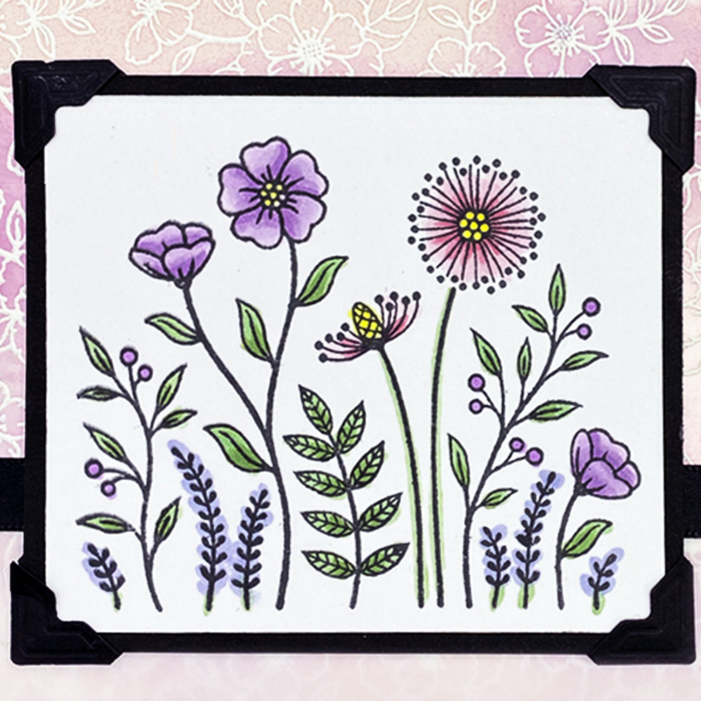 Card Sample - Flower Patch - gloss background