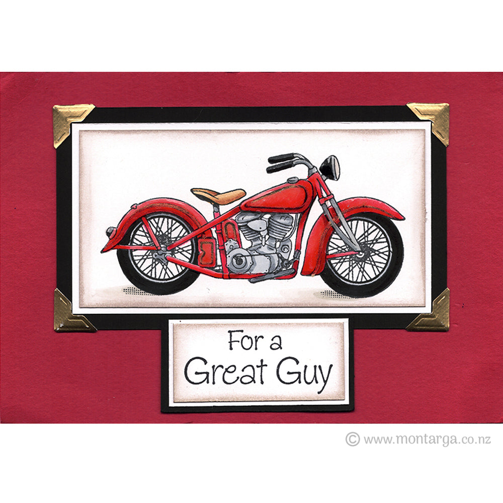 0121 B - For a Great Guy Wording Rubber Stamp