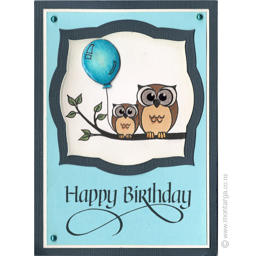 0149 B or FF - Happy Birthday Wording Rubber Stamp