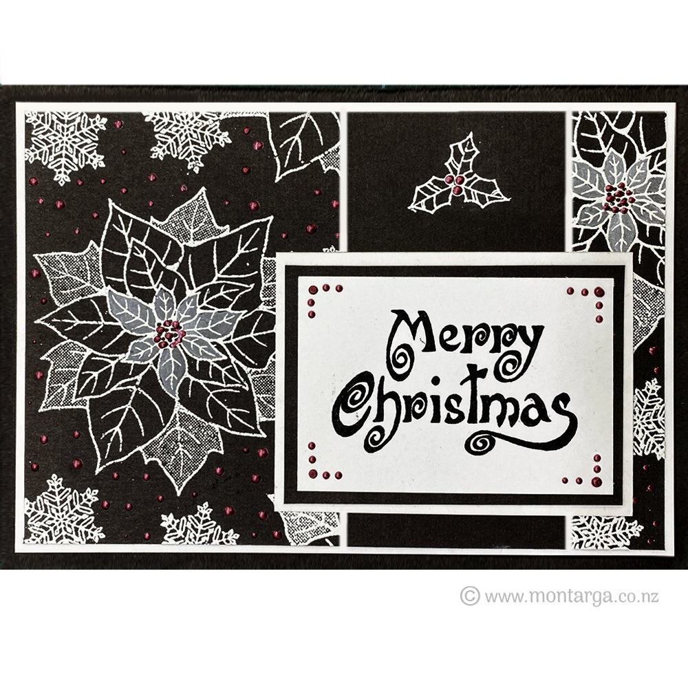 2372 G - Poinsettia Rubber Stamp