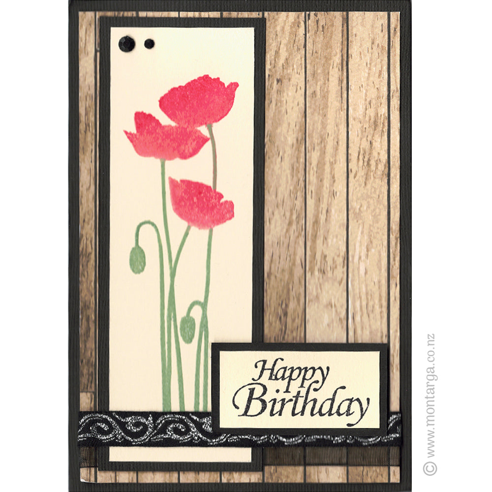 3268 FFF - Poppies silhouette Rubber Stamp