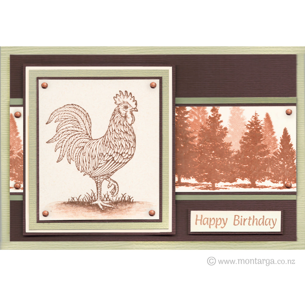 3620 F - Rooster Rubber Stamp