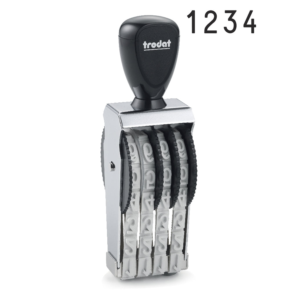 Trodat 15124 Classic Number Stamp - 12mm 4 Numbers