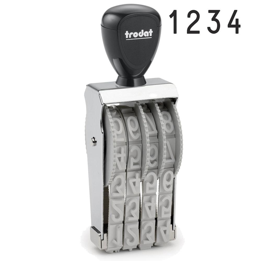 Trodat 15154 Classic Number Stamp - 15mm 4 Numbers