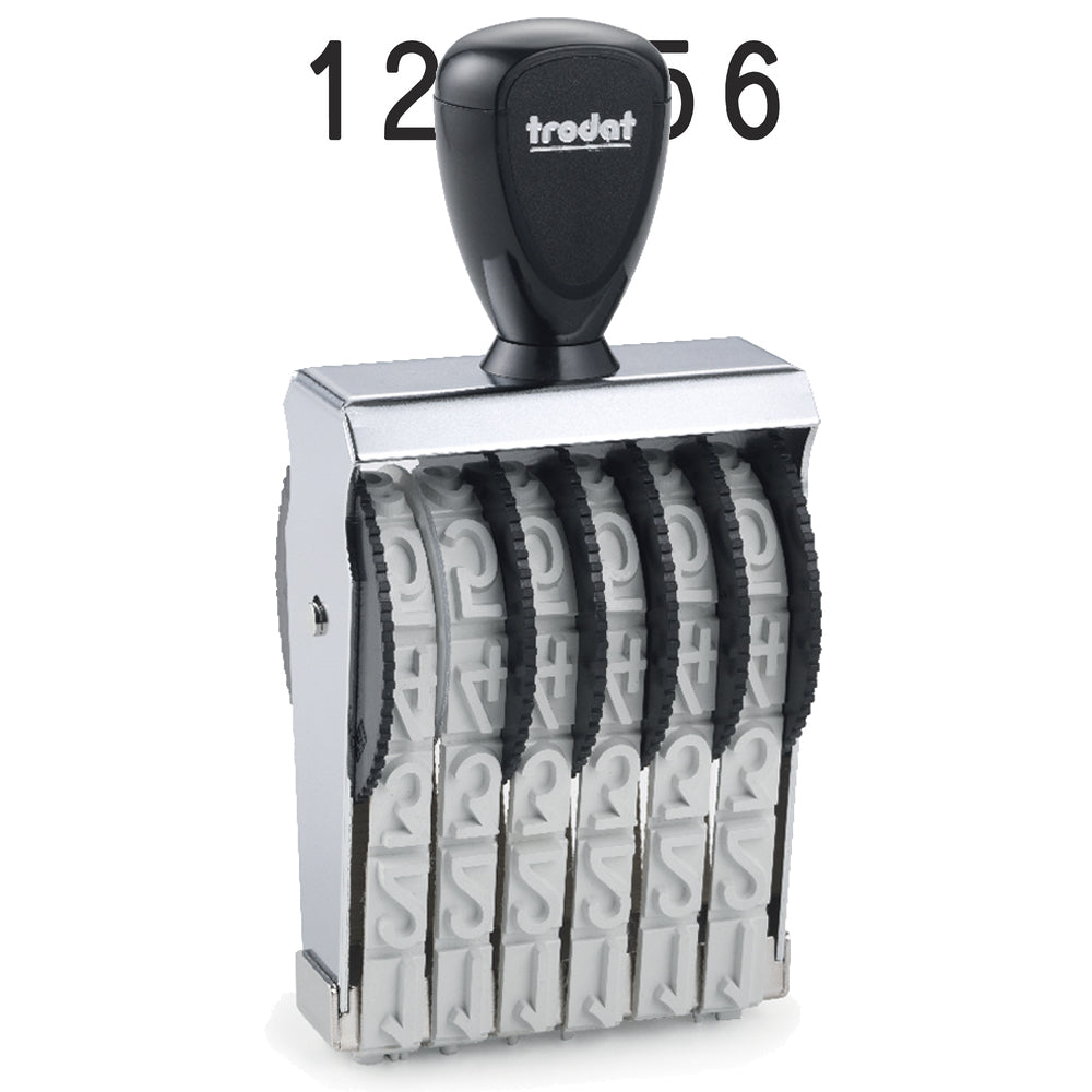 Trodat 15156 Classic Number Stamp - 15mm 6 Numbers