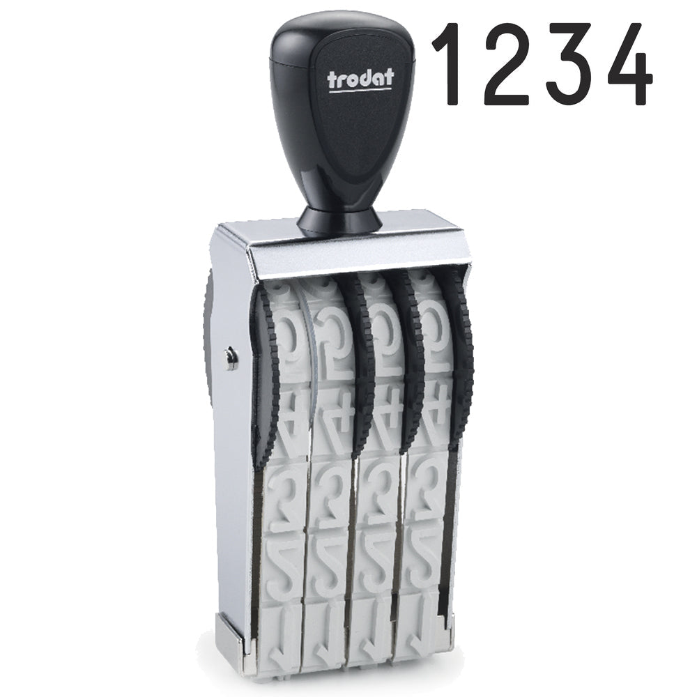 Trodat 15184 Classic Number Stamp - 18mm 4 Numbers