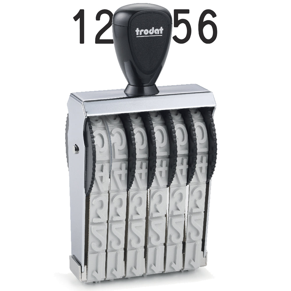 Trodat 15186 Classic Number Stamp - 18mm 6 Numbers