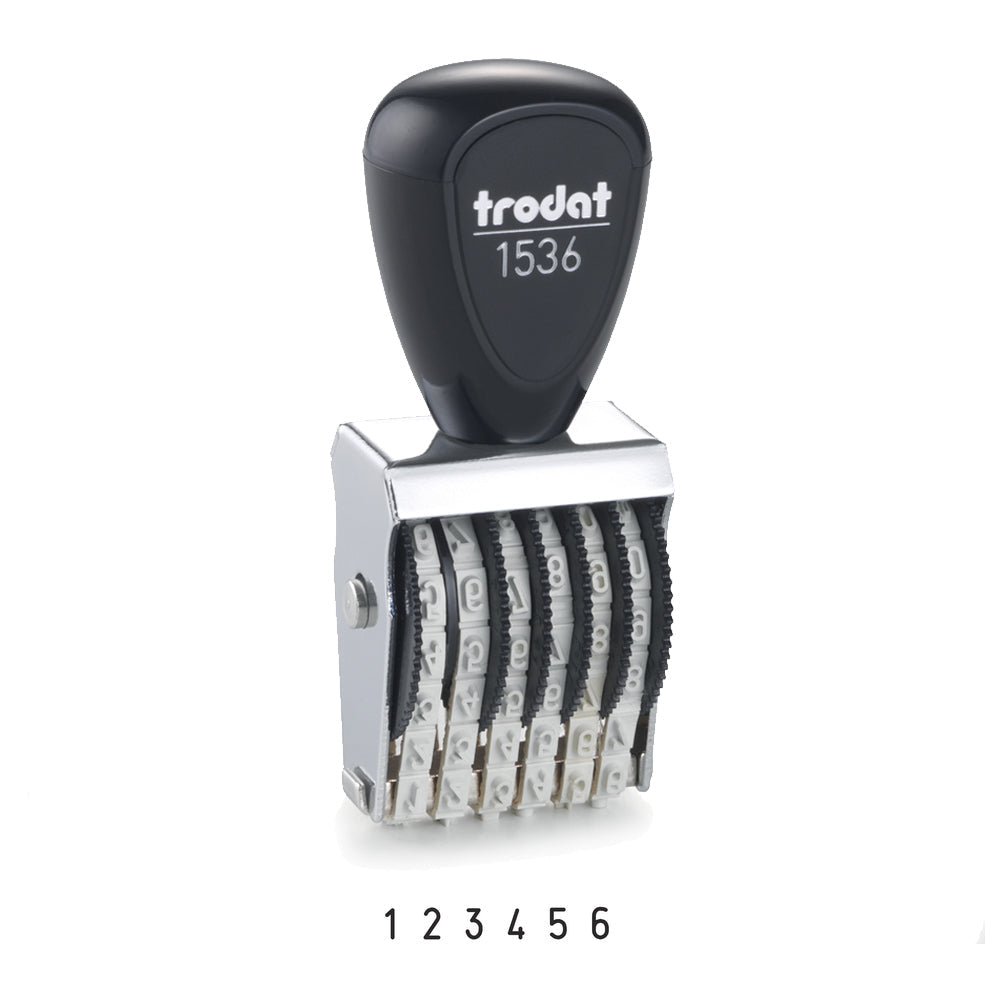 Trodat 1536 Classic Number Stamp - 3mm 6 Numbers