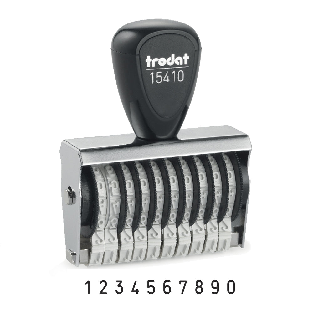 Trodat 15410 Classic Number Stamp - 4mm 10 Numbers