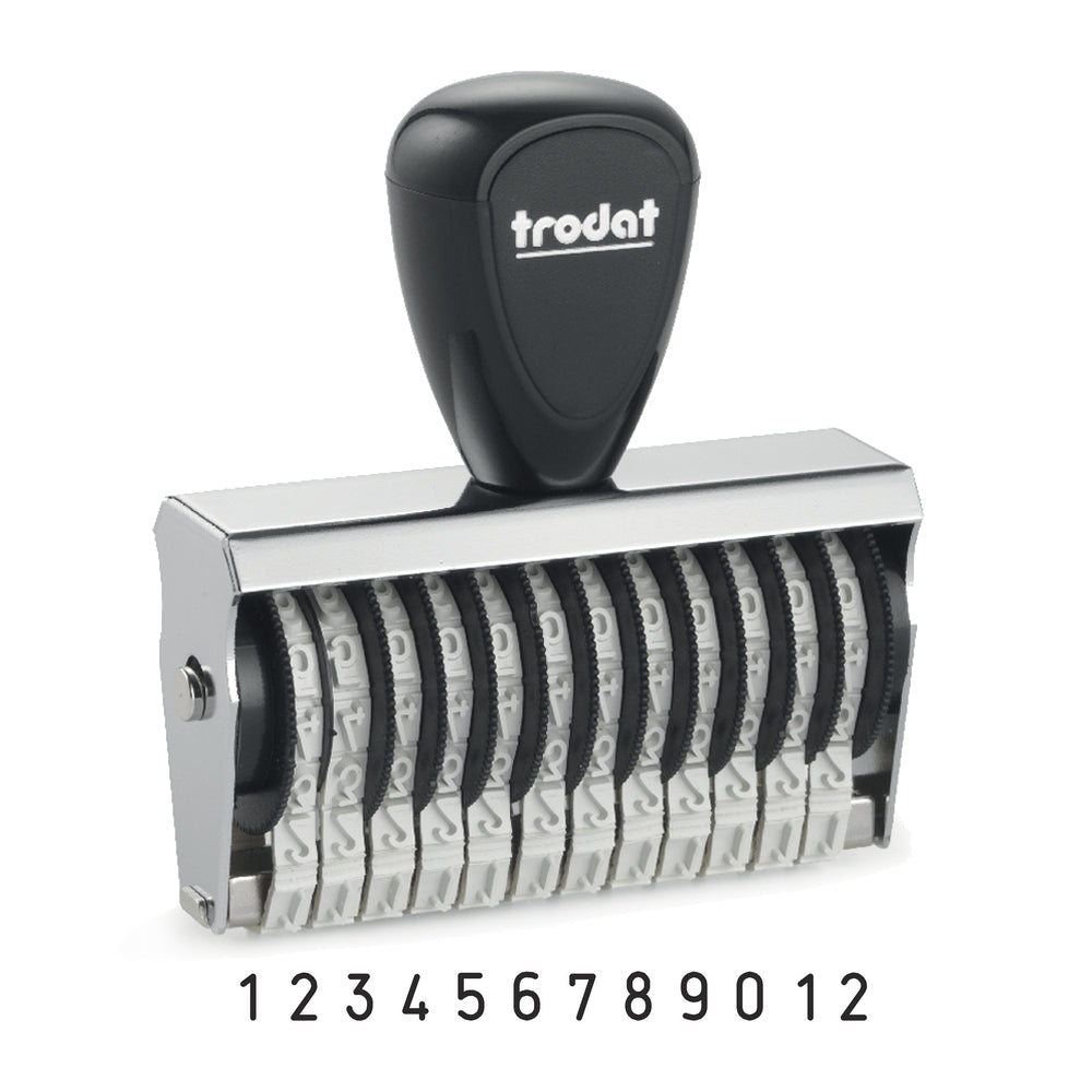 Trodat 15412 Classic Number Stamp - 4mm 12 Numbers