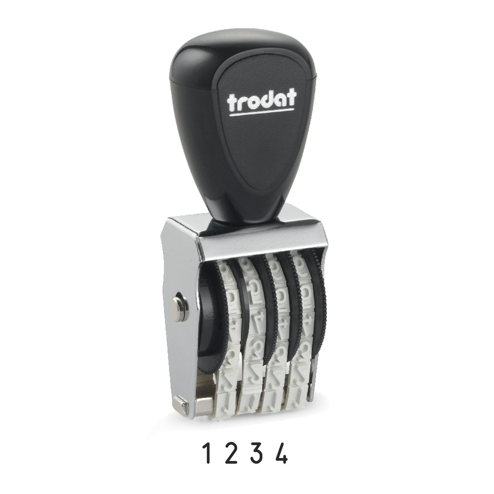 Trodat 1544 Classic Number Stamp - 4mm 4 Numbers