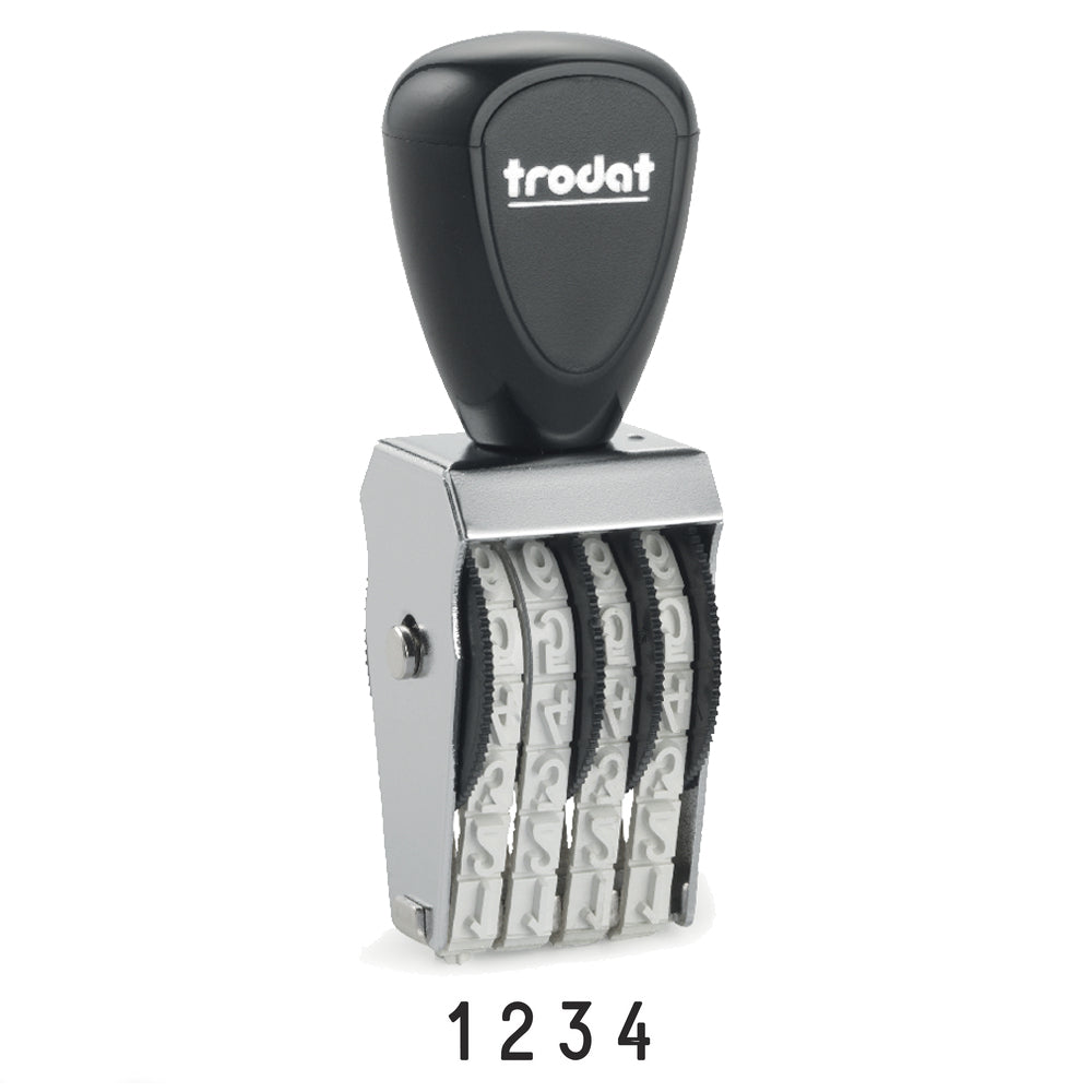 Trodat 1554 Classic Number Stamp - 5mm 4 Numbers