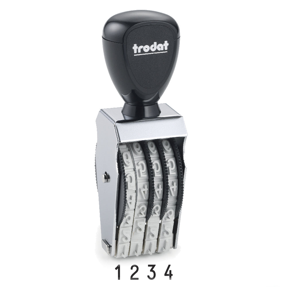 Trodat 1574 Classic Number Stamp - 7mm 4 Numbers