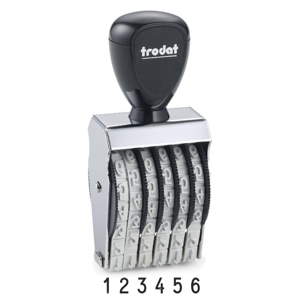 Trodat 1576 Classic Number Stamp - 7mm 6 Numbers