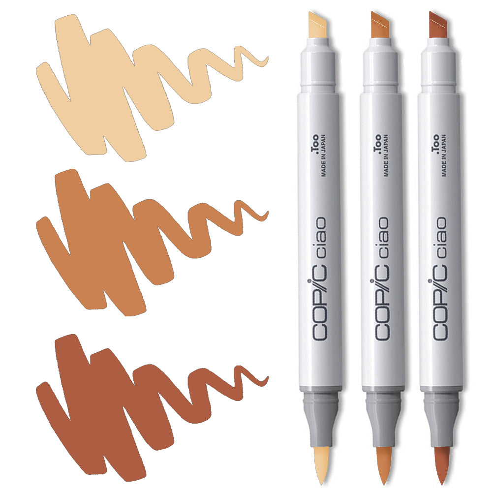 Copic Ciao Marker Set - Brown Blending Trio