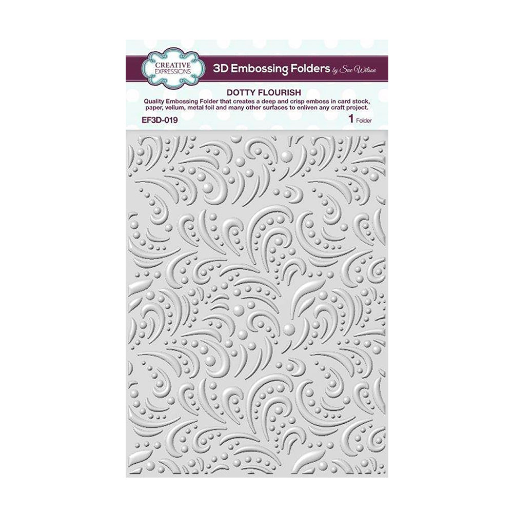 Creative Expressions 3D Embossing Folder - Dotty Flourish EF3D-019 3D