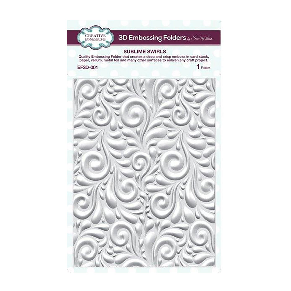 Creative Expressions 3D Embossing Folder - Sublime Swirls EF3D-001