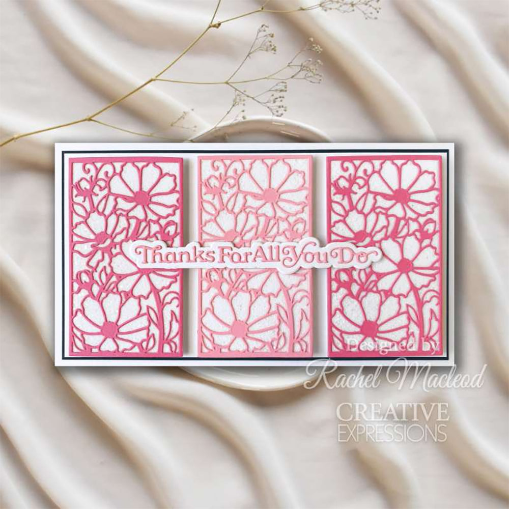Creative Expressions Mini Shadowed Sentiments Die - Thanks For All You Do CEDSS043