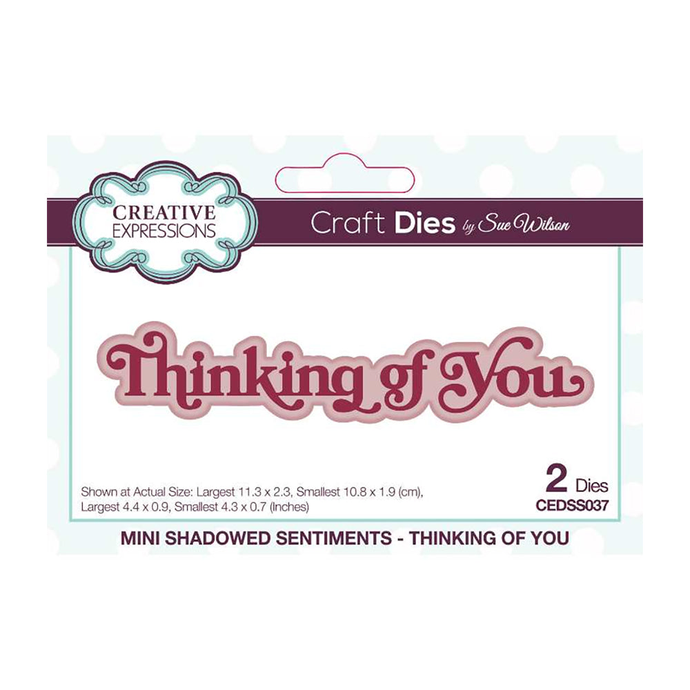 Creative Expressions Mini Shadowed Sentiments Die - Thinking of You CEDSS037