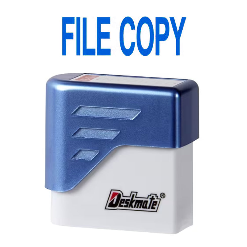 Deskmate Self Inking Stamp - File Copy Blue
