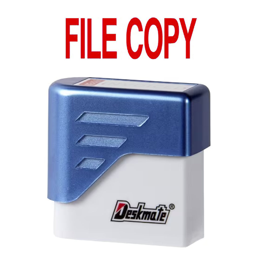 Deskmate Self Inking Stamp - File Copy Red