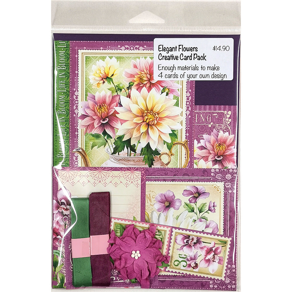 Elegant Flowers Creative Card Pack - Spring (Violet)