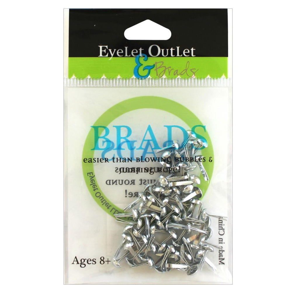 Eyelet Outlet Brads - Mini Round Silver