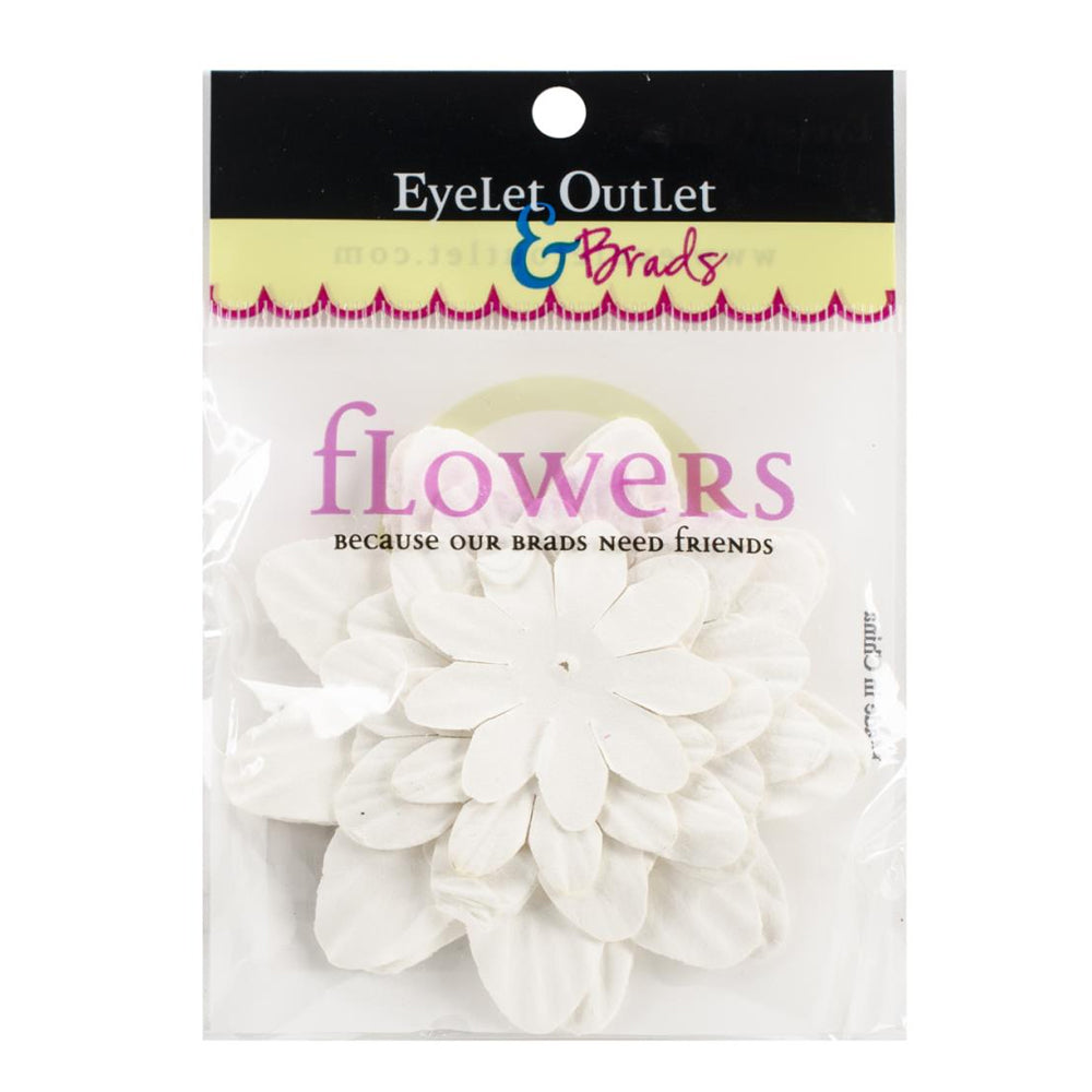 Eyelet Outlet Paper Flowers - White