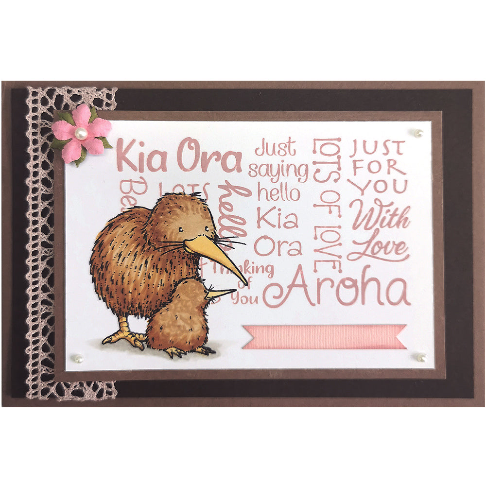 0303 GG - Kia Ora Greetings Wording Rubber Stamp