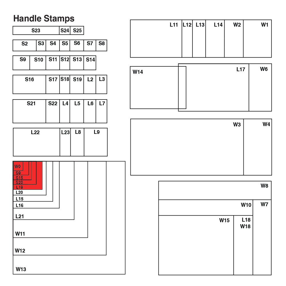 L19 Vue Stamp - Custom Handle Stamp 30 x 30mm