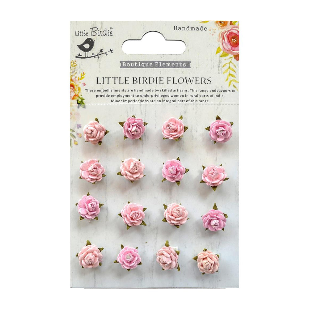 Little Birdie Handmade Paper Flowers - Micro Roses - Pearl Pink