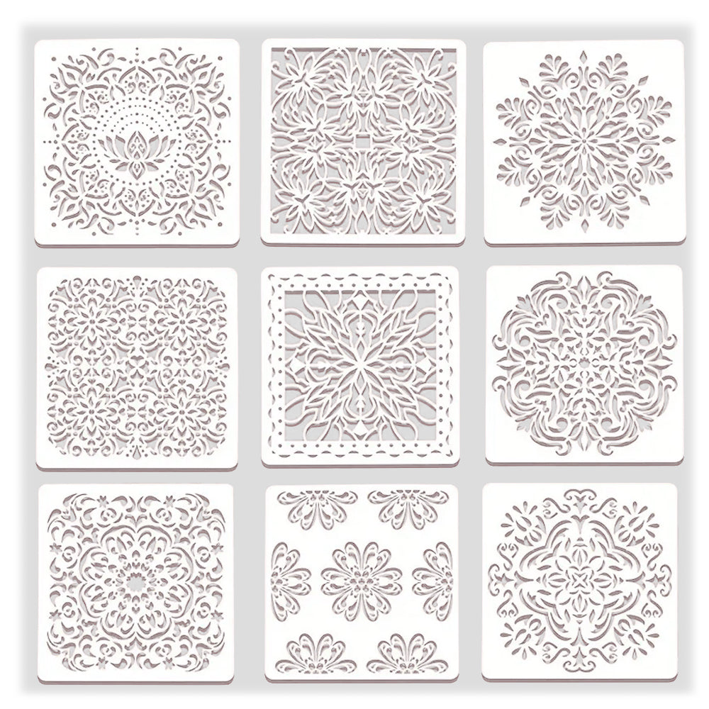 Montie's Craft Supplies Stencil - Set of 9 Medallions