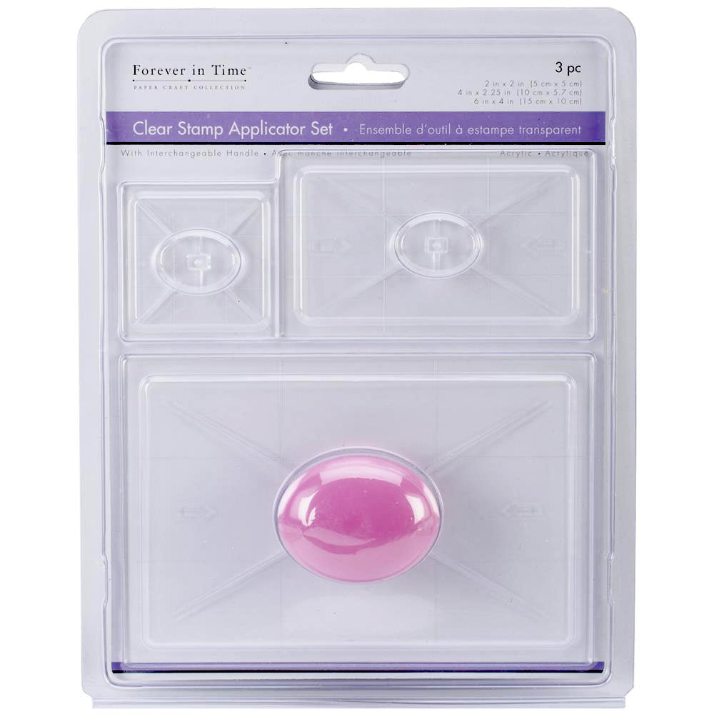 Multicraft Clear plastic block with handle Set of 3 - CS002