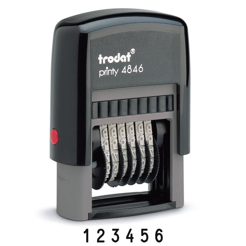 Trodat 4846 Self Inking Number Stamp - 4mm 6 Numbers