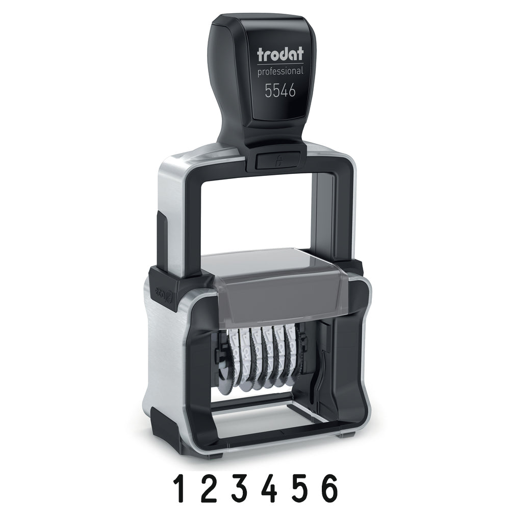 6 Numbers Across  4mm High - Self Inking Numberer Trodat 5546