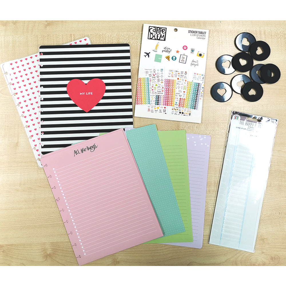 Junk Journal / Planner Pack - Black and White Stripes GARAGE SALE