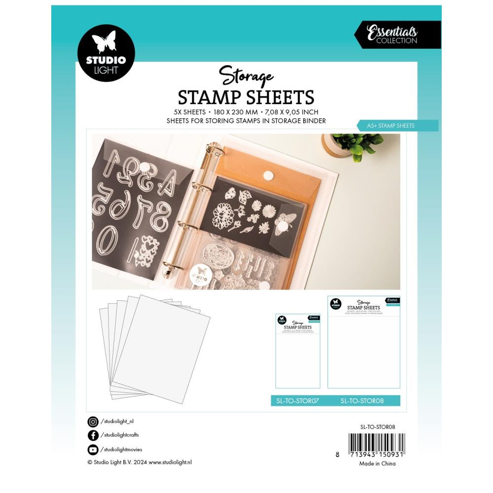 Studio Light Essentials Storage Stamp Sheets - A5 SL-TO-STOR08