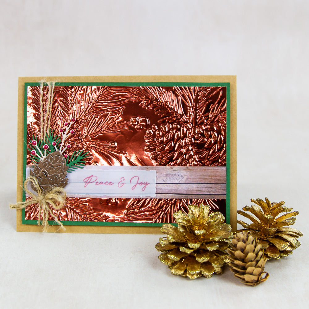 Tonic Studios 3D Embossing Folder - Timeless Tidings - Pinecone Parade