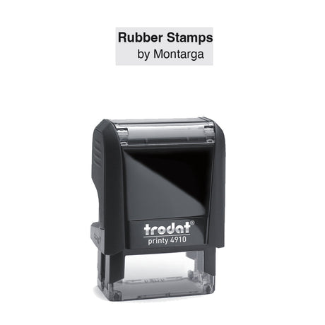 Trodat 4910 - Custom Self Inking RubberStamp front view 9 x 26mm size 