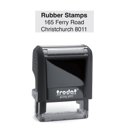 Trodat 4911 - Custom Self Inking Rubber Stamp front view 14 x 38mm size