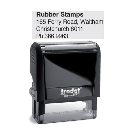 Trodat 4912 - Custom Self Inking Rubber Stamp Front view 16 x 46mm size