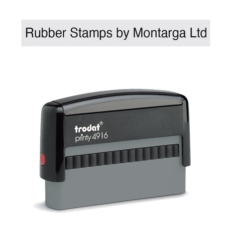 Trodat 4916 - Custom Self Inking Rubber Stamp Front view 10 x 69mm size