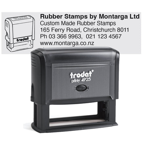 Trodat 4925 - Custom Self Inking Rubber Stamp Front view 25 x 82mm size