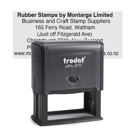 Trodat 4931 - Custom Self Inking Rubber Stamp Front view 30 x 70mm size